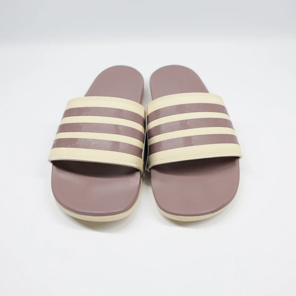 Adidas Sportswear Women's Adilette Comfort Striped Slides Sandals Purple Size 11